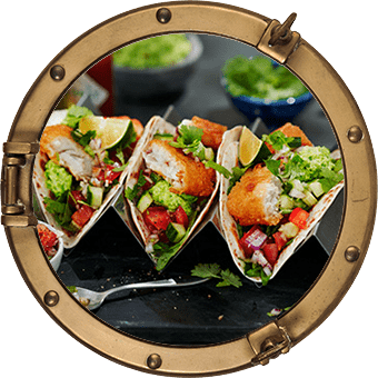 Fish &amp; Crisp tacos med ärtröra &amp; tomatsalsa