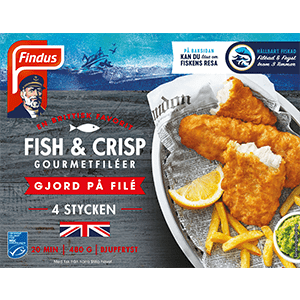 Fish &amp; Crisp förpackning Findus