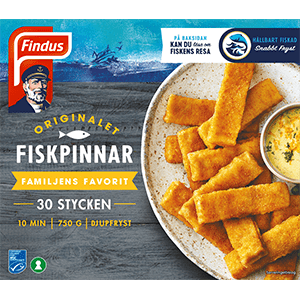 Fiskpinnar Findus förpackning