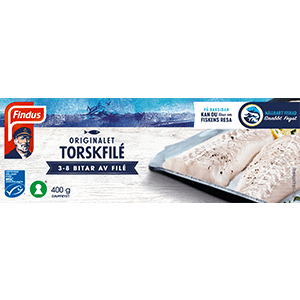 Torskfilé Findus förpackning