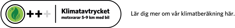 Klimatberäknade recept symbol 0,8 till 1,4 kg CO2 med text