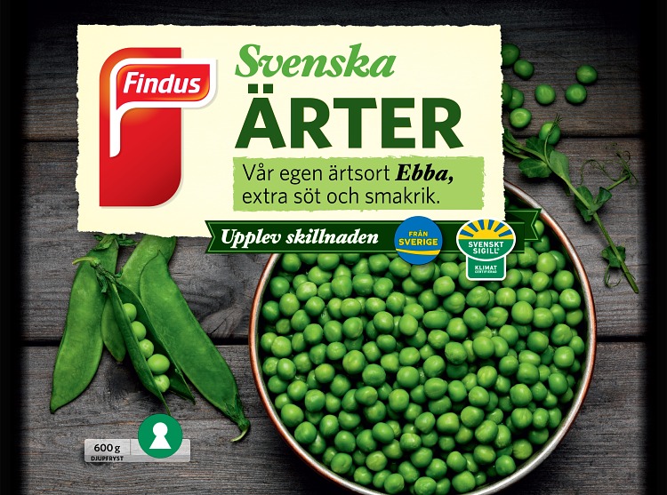 Findus Svenska ärter förpackning