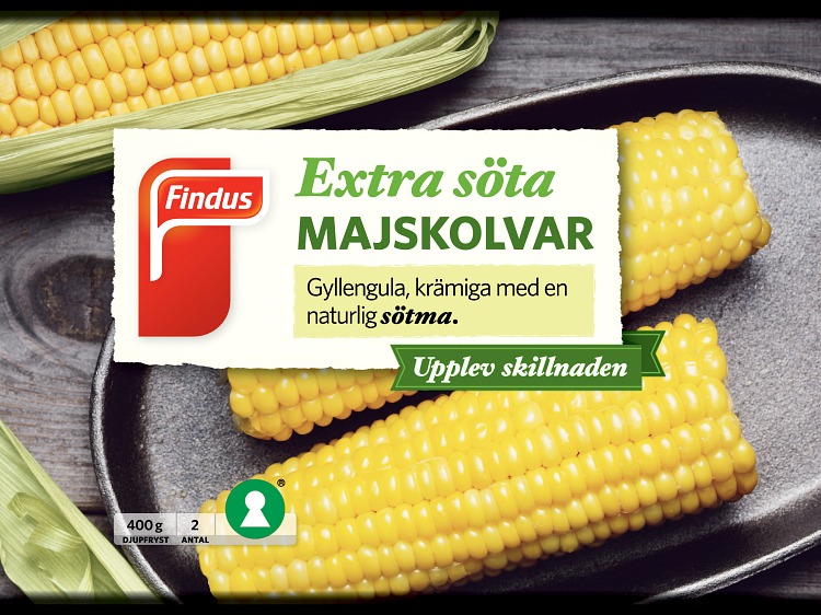 förpackningsomslag extra söta majskolvar