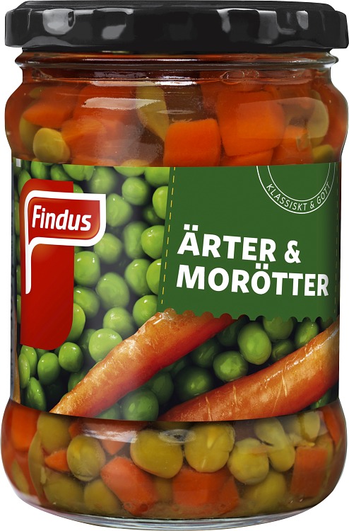 Findus Ärter & morötter förpackning burk