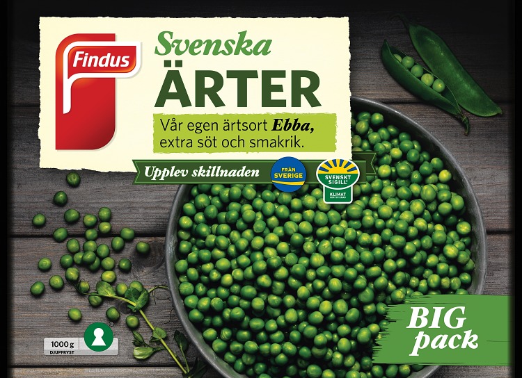Findus Svenska ärter förpackning