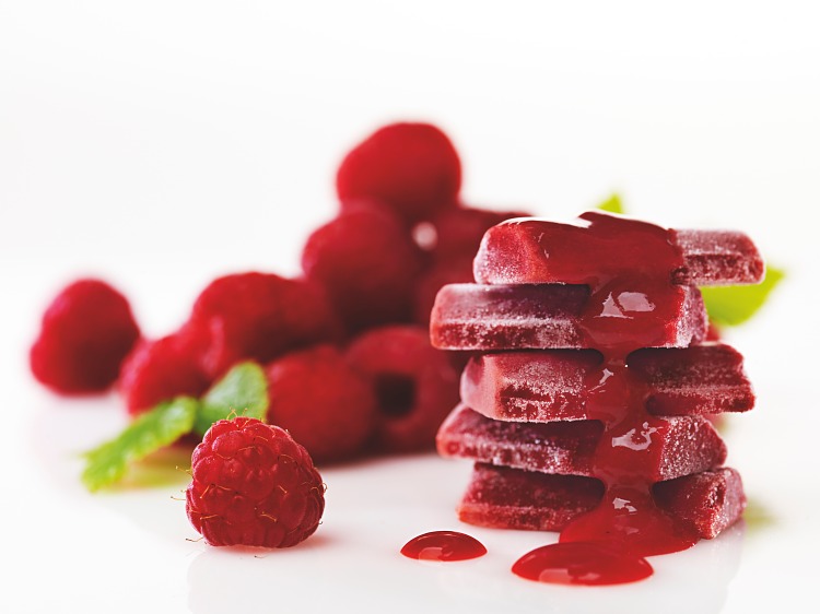 förpackningsomslag hallon och hallonpuré