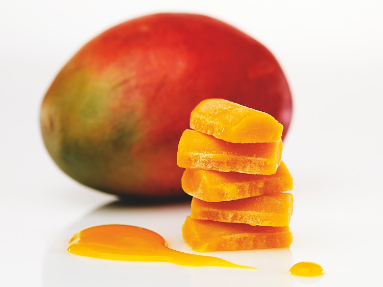 förpackningsomslag mango och mangopuré