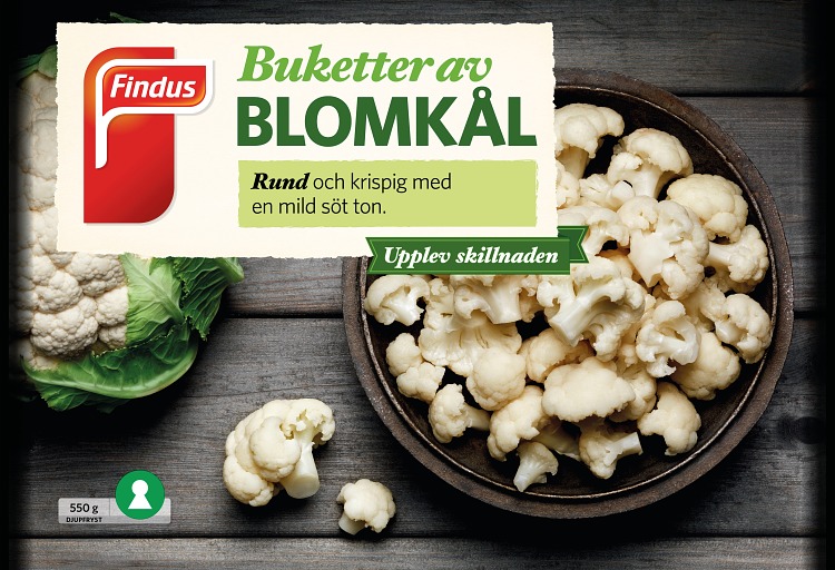 Findus Buketter av blomkål förpackning