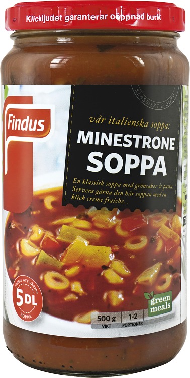 förpackningsomslag minestrone soppa