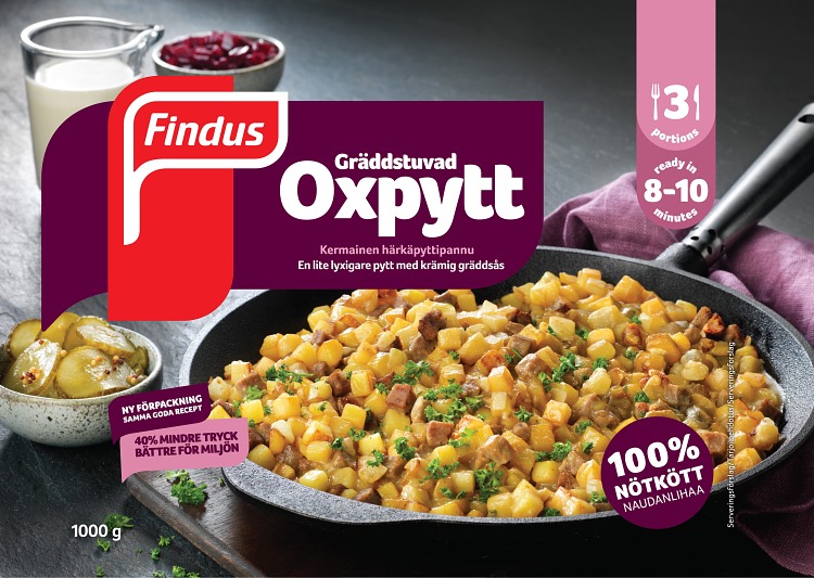 förpackningsomslag gräddstuvad oxpytt