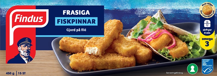 Förpackning Findus Frasiga fiskpinnar 