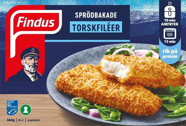 Förpackning Findus Sprödbakade torskfiléer