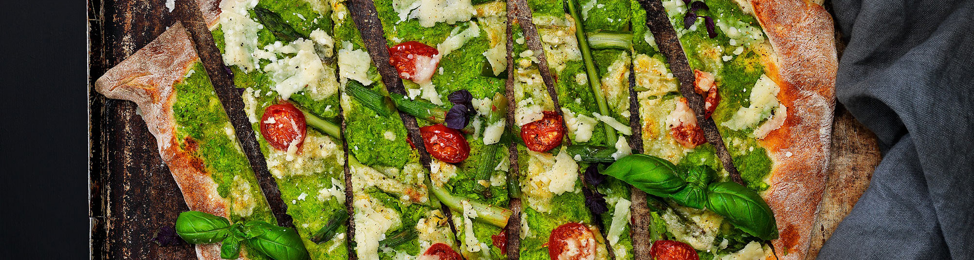 Pizza med ärtcrème