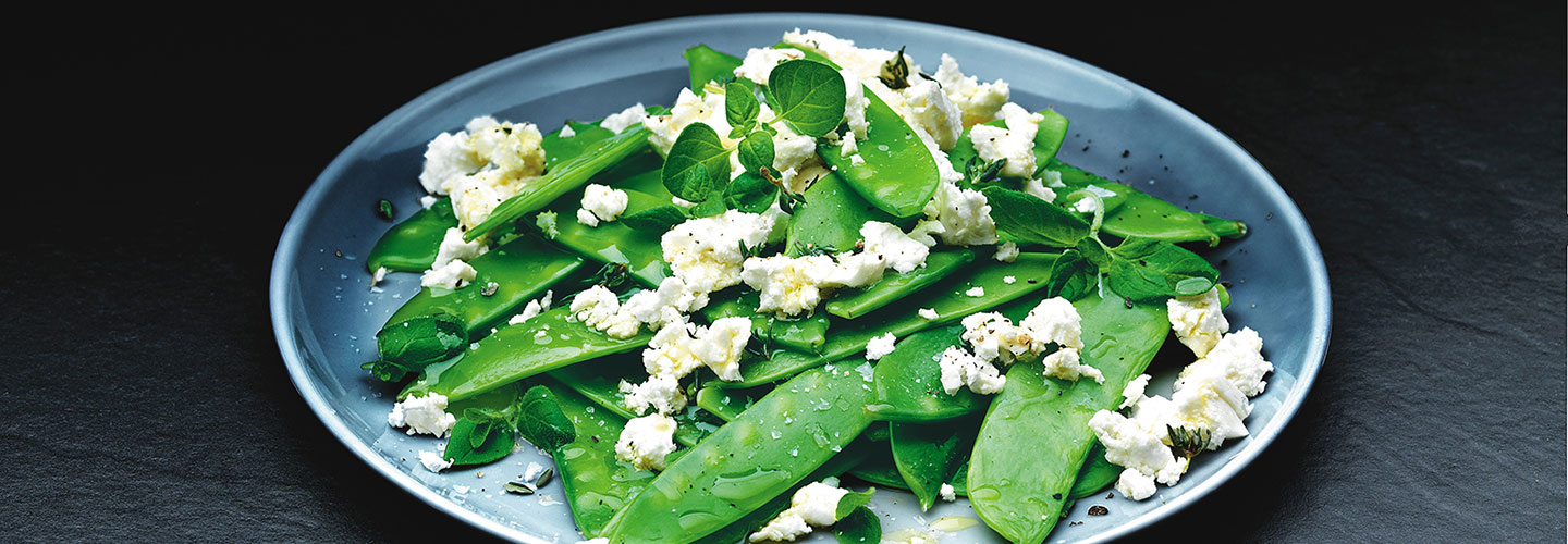 Sockerärtssallad  med fetaost