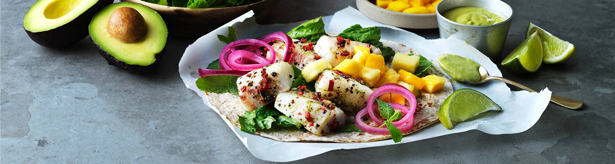 Fisktacos med marinerad torskrygg