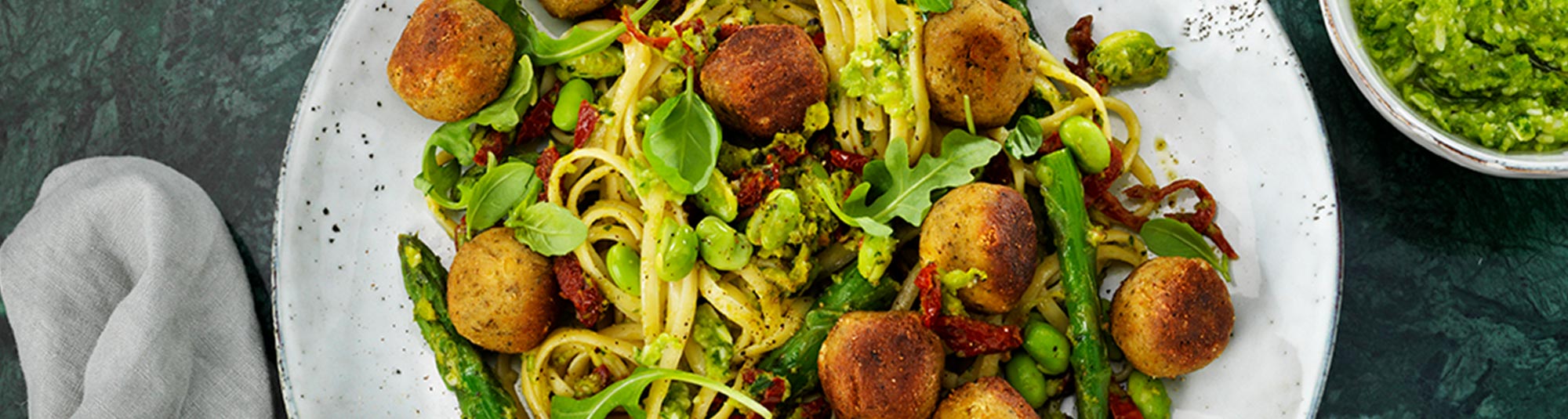 Ricottabiffar med risotto, sojabönor och solmogna tomater