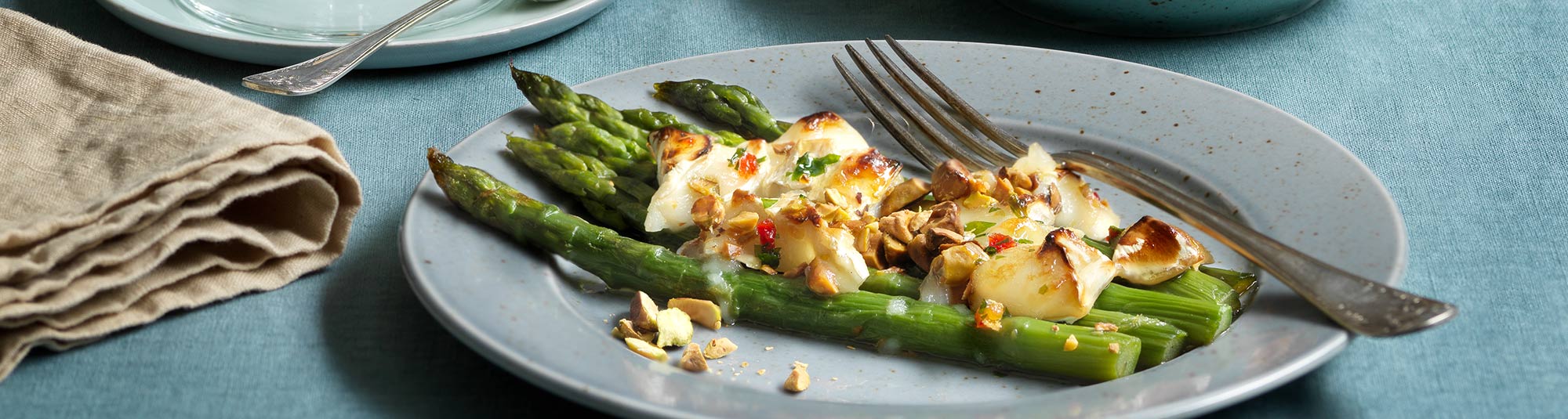 Gratinerad sparris med getost