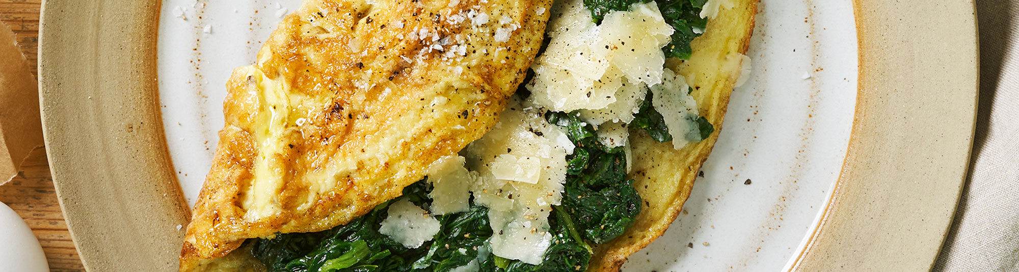 Spenatomelett med parmesanost