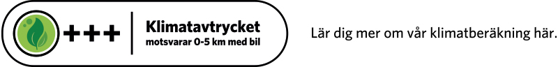 Klimatberäknade recept symbol 1,5 - 2,4 kg CO2 med text